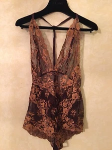 Free People Too Cute To Handle Bodysuit $68 Eggplant Small - Picture 1 of 3