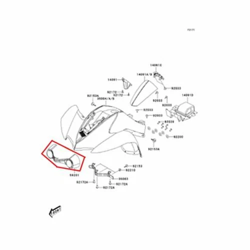NEW OEM KAWASAKI KFX50 KFX90 KFX 50 90 FRONT HEADLIGHT HOUSING SHROUD Foto 1 de 1