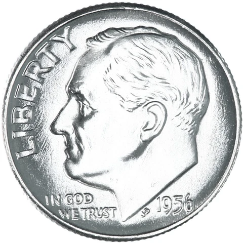 1956 (P) Roosevelt Dime 90% Silver BU US Coin Cover