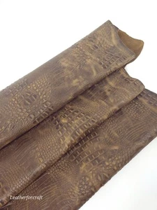 Kangaroo Vintage Pull Up Croco Alligator Leather Embossed Texture Relief 2018 v2 - Picture 1 of 3