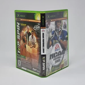 NCAA Football 2005 & Top Spin Combo (Xbox originale) CIB COMPLETO E TESTATO - Foto 1 di 3