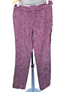 Rochas Trousers Purple Silk Textured Jacquard Silver Chino Crop IT 40 UK 8 YOOX - Picture 1 of 12