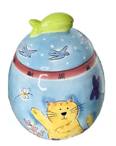 Hausenware Katze Kätzchen Schmetterling Fisch Vögel Blumen Keramik Keksdose - Bild 1 von 10