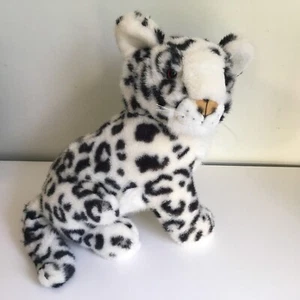 Uranium 1990 Vintage White Snow Leopard Soft Toy Plush 32cm Tall - Picture 1 of 11