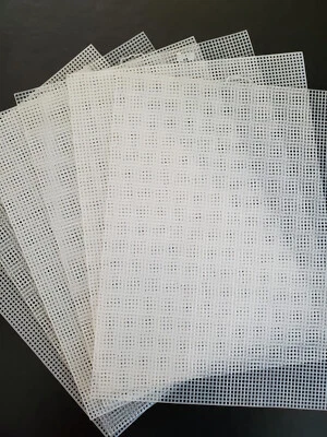 Lot of 6 Plastic Canvas Mesh Sheets Clear Needle Craft 7 Count 10½" x 13½" New - Image 1 of 4