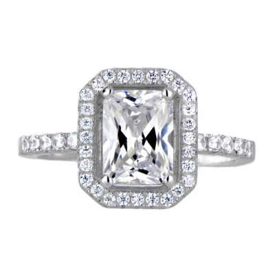 GIA Certified Diamond Engagement Ring  18k White Gold 2.00 Carat Radiant Cut - Изображение 1 из 3