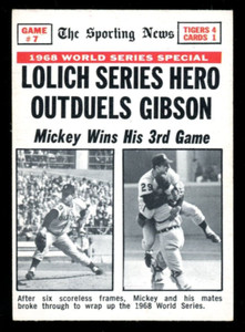 1969 TOPPS OPC O PEE CHEE MLB #168 W S Mickey Lolich Hero Outduels Bob Gibson NM