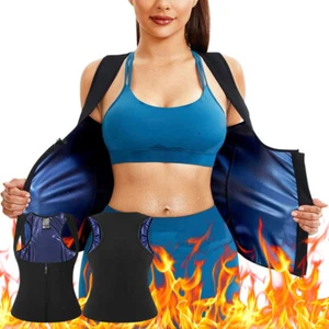 Sauna Suit for Women Waist Trainer Vest Women Sweat Tank Top Fitness Body Shaper - Picture 1 of 20