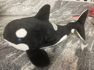 Peluche Sea World Shamu orca assassina balena nero bianco grigio peluche giocattolo 15"  - Foto 1 di 10