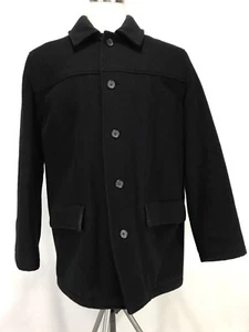 J CREW Italian Wool Black Coat Men's Size Large EUC - Picture 1 of 9