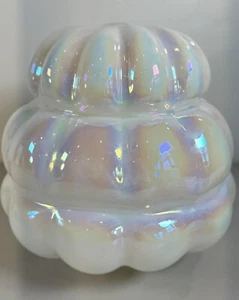 Opalisierender Lampenschirm oder Sockel aus mundgeblasenem Glasblase um 70er Jahre - Bild 1 von 24