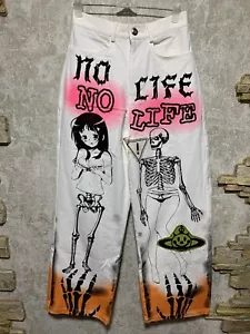 Skoot Apparel Anime No Life Printed Elastic Waist Unisex Jeans Made In Korea - Bild 1 von 13
