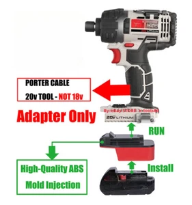 1 Adapter fits Milwaukee M18 RED Li-Ion Battery To for PORTER-CABLE 20v MAX Tool - Picture 1 of 8