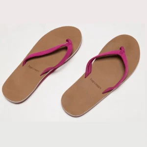 Hari Mari Scouts II Berry Pink Leather Sole Flip Flops Sandals Women’s 8 - Picture 1 of 9