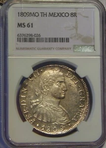 1809 TH MEXICAN 8 REALES NGC MS61 - Picture 1 of 3