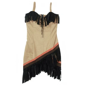 DAMEN INDIANERIN KOSTÜM Karneval Fasching Western Party Kleid + Stirnband S/M - Bild 1 von 2