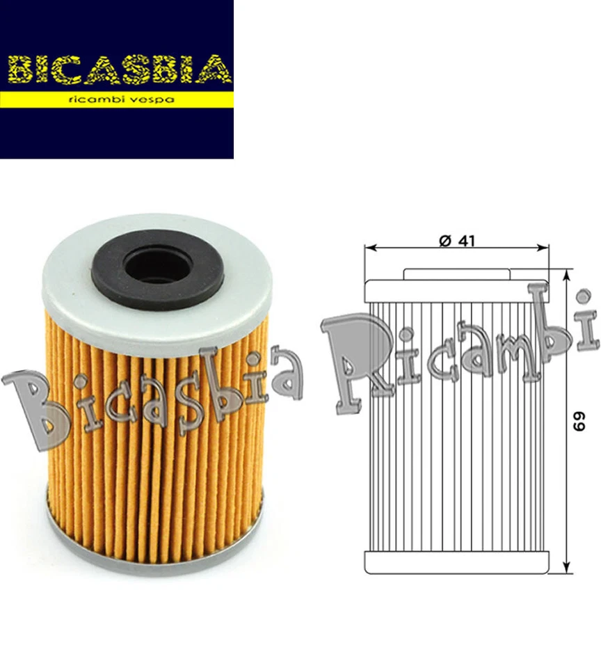 2738 - Filtro de aceite motor MEIWA HUSABERG 450 FX 70° - FC 4T - FE 4T Foto 1 de 1
