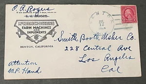 20er Jahre BENTON CA McCORMICK HIRSCH LANDMASCHINE WERBEDECKEL 4-BAR ! MONO COUNTY L@@K - Bild 1 von 2