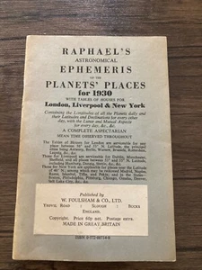 Raphaels Astronomische Ephemeriden der Planetenorte für 1930 - Bild 1 von 4