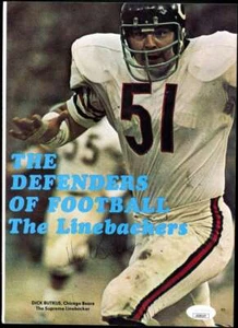 Dick Butkus Nobis Lanier Howley JSA Coa Vintage 8x11 2 Page Photo Signed by 7 - Picture 1 of 4