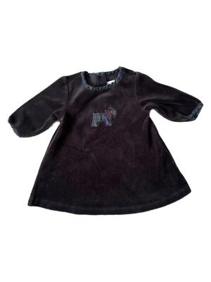 Vestido de Terciopelo Janie And Jack HERITAGE HOLIDAY 0-3M Cuadros Negro Perro Navidad Foto 1 de 4