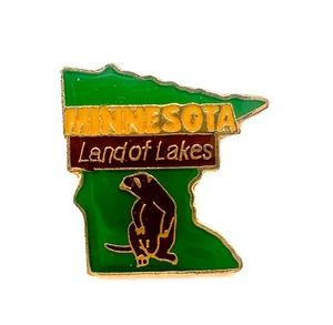 Minnesota Land of Lakes Gopher State Souvenir Emaille Reversnadel - Bild 1 von 3