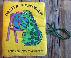 Dexter the Dinosaur Learns All About Numbers Cloth Baby Book Fabric Handmade Cut