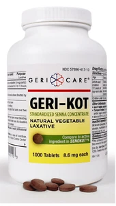 Geri-KOT Senna, Natural Vegetable Laxative, Sennosides 8.6mg Tablets, 1000 Count - Picture 1 of 8