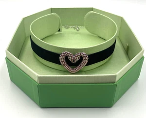 Swarovski Sublima Pink Heart Choker Necklace, Rhodium Plated 5631172 - Picture 1 of 3