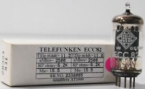 ECC82 Telefunken diamond bottom made in Germany Amplitrex Tested #2338005