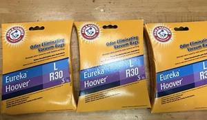 3 Pks Arm & Hammer Eureka/Hoover L R30 Odor Eliminating Vacuum Bags (3 per) - Picture 1 of 5