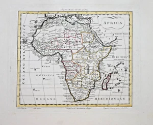 A GENUINE ANTIQUE MAP - AFRICA BY CARLO BARIELLINI, MILAN 1807. - Picture 1 of 1