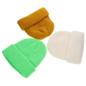 3 Pcs Warm Wool Hat Decorative Beanie Knitting Man Men and Women - Picture 1 of 12
