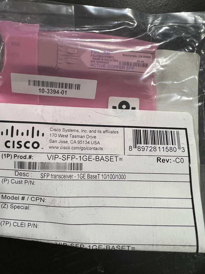 Cisco VIP-SFP-1GE-BASET= NEW SEALED - Image 1 of 1