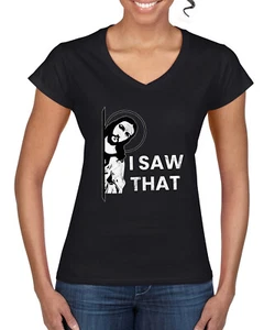 I Saw That Funny Jesus In Doorway Distress Faith Women Standard VNeck - Picture 1 of 7