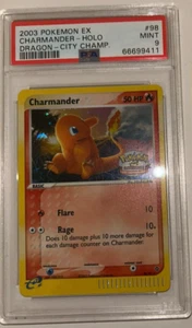 Charmander 98/97 Holo - EX Dragon - Secret Rare Stamped City Champs PSA 9 - Picture 1 of 1