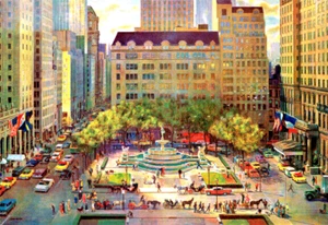 Fifth Ave Park New York Saturday Evening Post Art Fridge Magnet - Picture 1 of 4