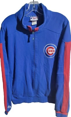 Vintage Chicago Cubs Full Zip Jacket Blue Red Striped Sleeves Size XL - Image 1 of 2