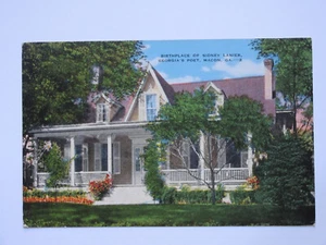 Birthplace of Sidney Lanier in Macon GEORGIA Vintage Linen Postcard - Picture 1 of 2