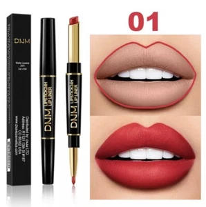 New 2 IN 1 Matte Lip Liner Waterproof Lipstick & Lip Liner Pencil Cosmetics - Picture 1 of 1