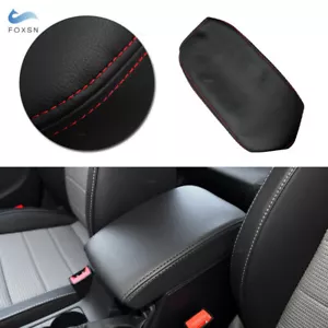 Black Leather Center Armrest Console Lid Box Cover For Skoda Octavia 2015-2018 - Picture 1 of 6