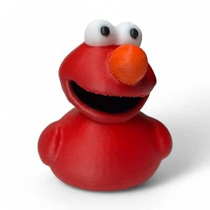Pato inspirado en Elmo - Pato personaje rojo impreso en 3D coleccionable - Imagen 1 de 7