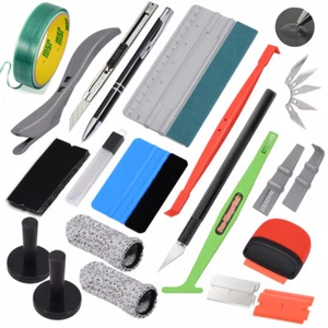 Car Wrap Vinyl Tools Window Tint Micro Squeegee Felt Scraper 2 Magnets Glove AUS - Picture 1 of 10