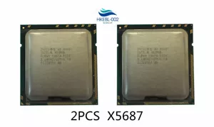 Matched pair Intel Xeon X5687 SLBVY Quad Core 3.6GHz LGA 1366 CPU Processor - Picture 1 of 3