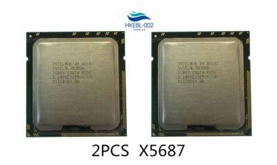 Matched pair Intel Xeon X5687 SLBVY Quad Core 3.6GHz LGA 1366 CPU Processor - Image 1 of 3