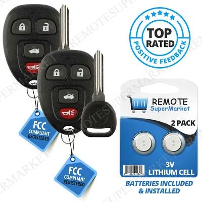 2 Replacement for 2006-2013 Chevy Impala 06-07 Monte Carlo Remote Key Fob 4b Set Foto 1 de 4