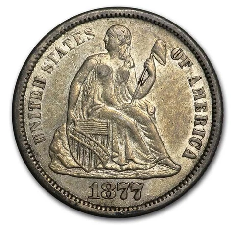 1877-CC Liberty Seated Dime AU - SKU#188547 Cover