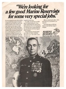 Print Ad Marine Reserve Looking For Few For Some Very Special Jobs 1985 - Picture 1 of 1