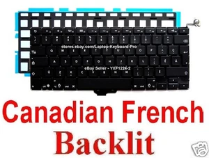 Keyboard for Apple MacBook Pro A1278 - CF Canadian French Backlit - Picture 1 of 2