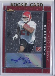 2007 Topps Finest Football Kolby Smith Chiefs Autographed Rookie Card - Picture 1 of 2